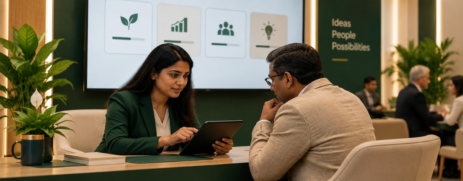 Business diagnostic report being reviewed on a laptop